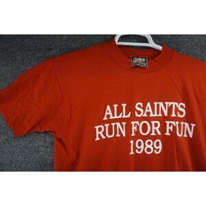 Vintage 1989 All Saints Run For Fun T Shirt M Skimmers Single Stitch